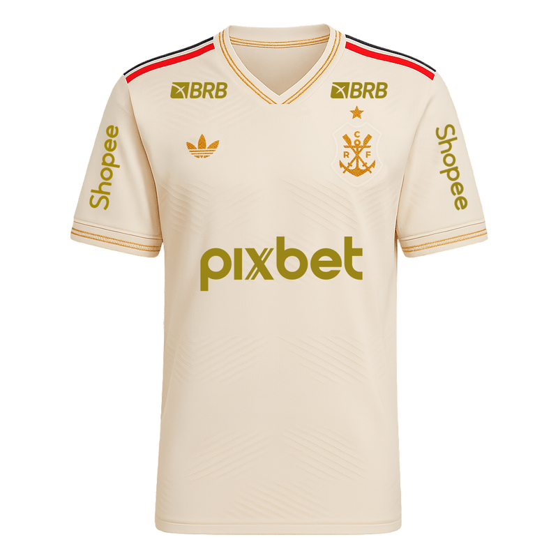 Manto Flamengo Jogo 3 Adidas 2025 – Com Kit Patrocínio – De Arrascaeta 10